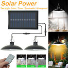 LED Solar Powered Hanging Light Outdoor/Indoor Garden Yard Shed Lamp Pendant US