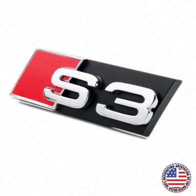 Audi S3 Front Grille Bumper Radiator Lettering Emblem Badge Logo Sport Chrome - Image 1 of 4