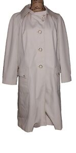 Vintage w k Women's Beige Raincoat Jacket Trench Nino Flex Button Front Pockets