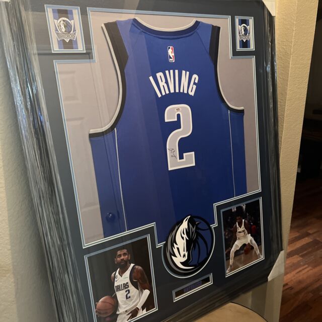 Framed Facsimile Autographed Kyrie Irving 33x42 Dallas Blue Reprint Laser  Auto Basketball Jersey - Hall of Fame Sports Memorabilia