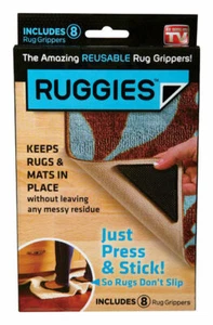 NEW Ruggies Set of 8 Rug Grippers - AS SEEN ON TV - Washable, Reusable! - Picture 1 of 3
