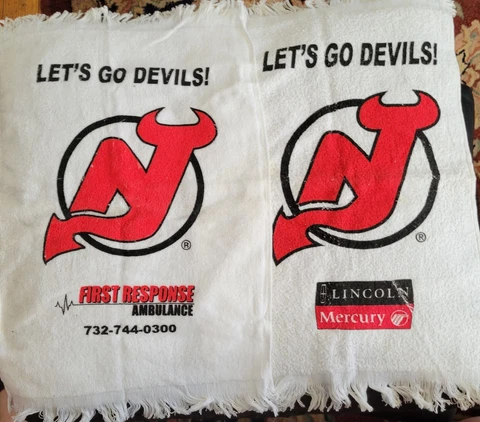 2 LOT New Jersey Devils SGA Rally Towels (Lincoln-Mercury & 1st Reponse) NEW! Cover
