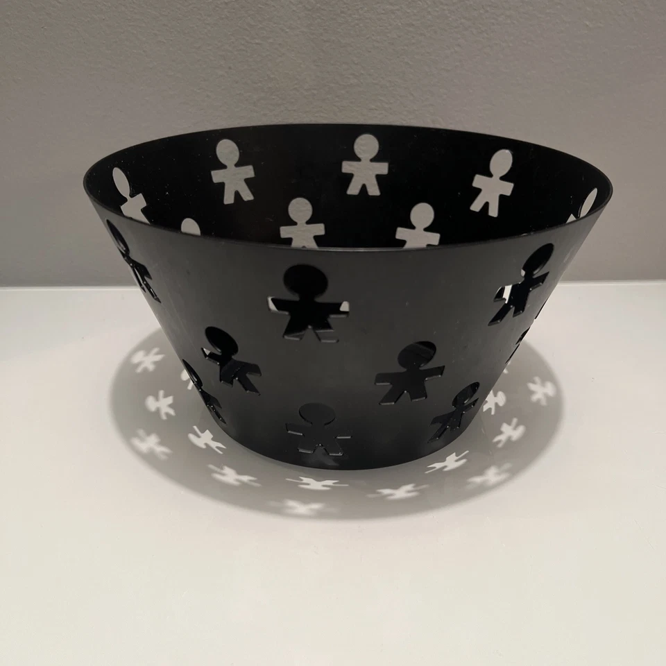 "Frutero Alessi Girotondo King Kong Italia borde perforado negro grande 5""x9""" Foto 1 de 4