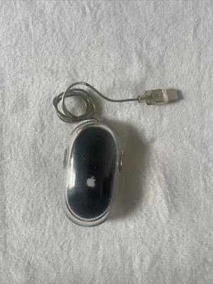 VINTAGE Apple Pro MAC 1899 Black / CLEAR Pro Mouse USB Wired - Image 1 of 4