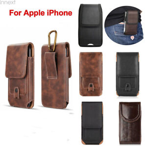 For iPhone 15 14 13 12 11 Pro 7+ 8+ Max XR XS Leather Belt Clip Case Holster