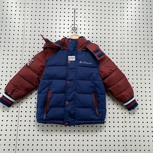 Ben Sherman Hooded Puffer Jacket Youth Boys Size 4 Blue Red 15X17.5 - Picture 1 of 15
