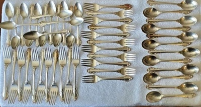 HOLMES & EDWARDS SILVER FASHION SILVER PLATE FLATWARE SET 78 PCS VINTAGE - Image 1 of 4