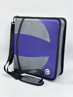 Case-it The Doble 3 Anillos Cremallera Carpeta Púrpura Gris 600 Hoja con Correa para el Hombro Foto 1 de 4