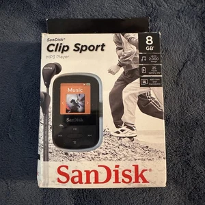 Reproductor multimedia digital SanDisk Clip Sport 8 GB negro reproductor de MP3 2000 canciones nuevo en caja - Imagen 1 de 8