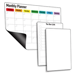 Magnetic Dry Erase Calendar for Fridge: Pack of 3-14.6” x 11.6” Magnetic Mont... - Picture 1 of 6