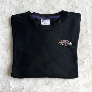 Baltimore Ravens Shirt Tee Mens Small Black Nike Dri-Fit Lockup Performance Logo - Picture 1 of 15