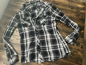 Rock & Republic Shirt Mens Large Multi Plaid Pocket Long Sleeve Button Up Cotton - Picture 1 of 5