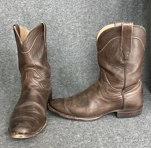 Tecovas The Earl Roper Boots Men's 11.5 EE Brown Calf Goat Leather Cowboy ISSUES - Picture 1 of 20