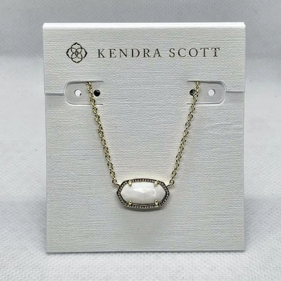 Nuevo Collar Colgante Kendra Scott Elisa Oro En Perla Blanca Foto 1 de 4