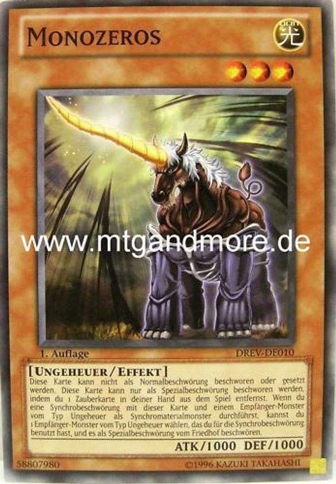 Yu-Gi-Oh 3x Monozeros - - - DREV - Bild 1 von 1