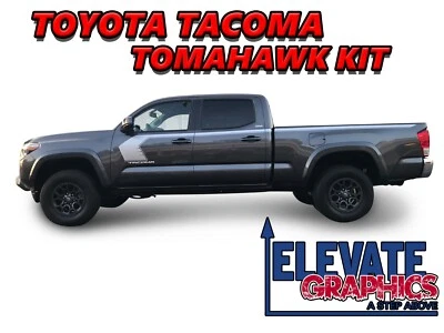 Calcomanías adhesivas de vinilo a rayas laterales Tomahawk para Toyota Tacoma 2015-2023 Foto 1 de 4