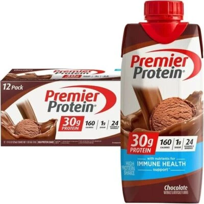 Batido de proteínas Premier, chocolate, 30 g de proteína, 11 fl oz, 12 quilates, paquete de 2 Foto 1 de 4