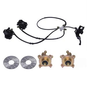 Front 4 Stud Wheel Hub+ Steering Knuckle+Brake Caliper+ Rotor Go Kart Quad ATV - Picture 1 of 23