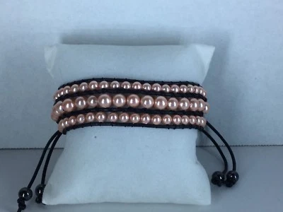 Pulsera Amistad Perla Melocotón Concha con Cuentas Hematita Ajustable TGW 54.00 Foto 1 de 4