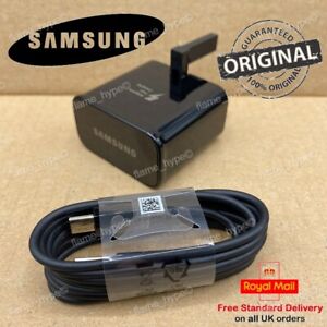 Genuine Fast Mains UK Charger or Type-C Cable For Samsung Galaxy S8 S9 S10+ S20