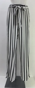 Ladies New Forever Striped Linen Look Belted Trousers Size 10 12 14 16 - Picture 1 of 8