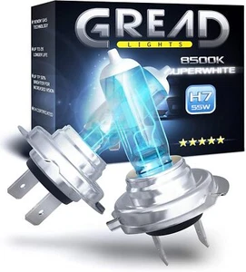 Gread - 2x H7 Halogen Bulbs - Super White - 8500k 55W E-Mark - Xenon - Picture 1 of 6