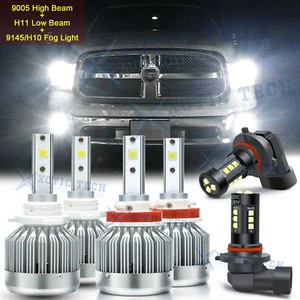 6000K Combo LED Headlight Fog Light Bulbs For Dodge Ram 1500 2500 3500 2009-2012 - Picture 1 of 12
