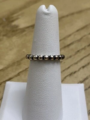Pandora Silver Designer Signed Ball Eternity Ring Sterling Silver Size 6 - Image 1 of 3