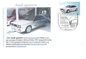 Audi quattro Sonderstempel 85045 Ingolstadt 2018 klassische Automobile der 80er - Bild 1 von 1