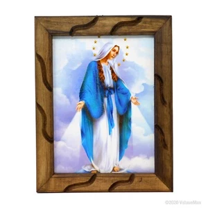 Our Lady of Grace Ölgemälde Stil - 12" rustikaler Rahmen, katholische Heilige - Bild 1 von 3