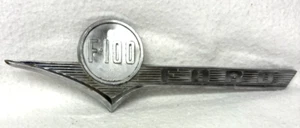 ORIGINAL 55,56 FORD F100 TRUCK HOOD EMBLEM,DRIVER SIDE,LH,TRIM,CHROME,16721A,19 - Picture 1 of 8