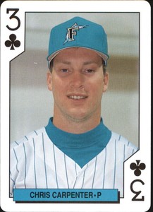 1993 Marlins U.S. Playing Cards Baseball Card #3C Cris Carpenter