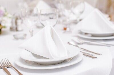 Pack Of 12 Banqueting Polyester Table Linen 108  (274cm) Round Tablecloth White • 42£
