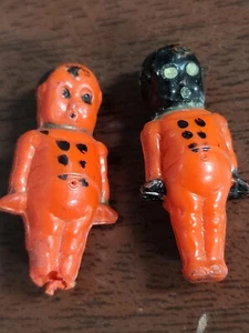 2 Vintage Miniature Dolls " Shimmiking " Trade Mark Orange 1"H ea Oddity - Picture 1 of 8