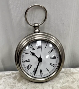 Vtg Pocket Watch Desk Clock and Stand Table Paperweight Works Properly Battery - Picture 1 of 5