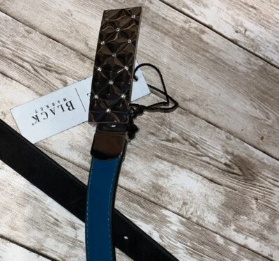 白宫黑色市场腰带扣带水钻双面全新 — 第 1/4 张图片