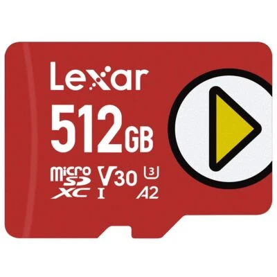 512GB Red Lexar PLAY microSDXC Card for Nintendo Switch Steam Deck Gaming - Image 1 of 4