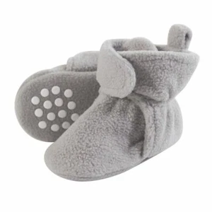 Luvable Friends Boy and Girl Baby Fleece Booties, Neutral Gray - Picture 1 of 1