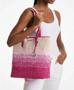 Michael Kors Pratt Large Tote Ombré Straw Shoulder Bag NEW - Picture 1 of 3