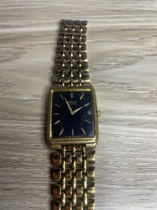 Reloj de cuarzo rectangular vintage para hombre Seiko 7N29-5B29 tono dorado - Imagen 1 de 5