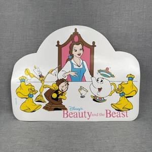 Vintage Disney Beauty & The Beast Placemat Vinyl PVC 18x14 Inch 1990s - Picture 1 of 9