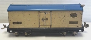 LIONEL PREWAR O-GAUGE No.814R REFRIGERATOR CAR (IVORY W/BLUE ROOF). NO BOX. - Picture 1 of 8