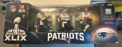 McFarlane Toys New England Patriots SB XLIX Paquete de 3 Tom Brady, Gronk, Edelman Foto 1 de 1