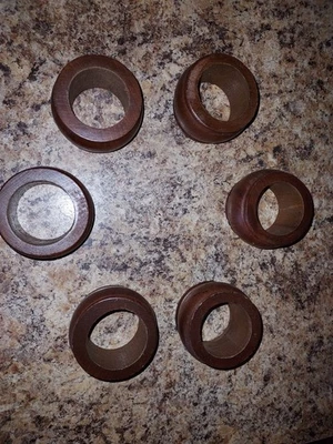 Servilleteros vintage de madera oscura - 6 piezas Foto 1 de 2