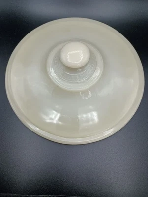 VTG ✅ Fire King Casserole Lid Milk ✅ Glass Ivory Color ✅ 7.25" Pan Lid Round - Image 1 of 4