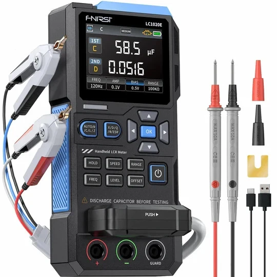 FNIRSI LC1020E Handheld Digital Bridge LCR ESR Meter Capacitor 100mF Auto range - Image 1 of 4