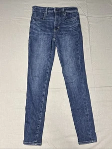 Pantalones de mezclilla American Eagle 2 súper tiro alto jegging Next Level elásticos - Imagen 1 de 17