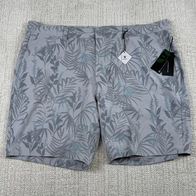 NWT Travis Matthew Mens 40 Coastal Canyon Gray Floral 8” Performance Golf Shorts - Image 1 of 3