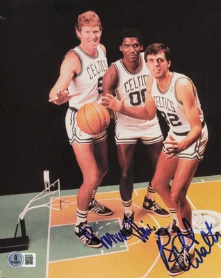 Foto firmada por Bill Walton y Robert Parish 8x10 Boston Celtics Beckett #BS30289 Foto 1 de 2