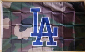 Los Angeles Dodgers Camo Woodland Camouflage MLB Baseball Flag 3x5Ft W/ Grommets - Picture 1 of 2